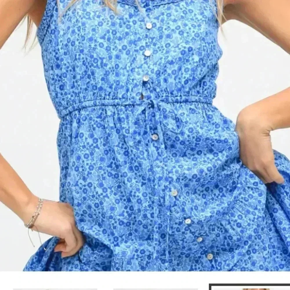 Electric & Rose x Anthropologie Quinn Pansy Floral Whimsical Midi Slip Dress XS - Picture 3 of 7
